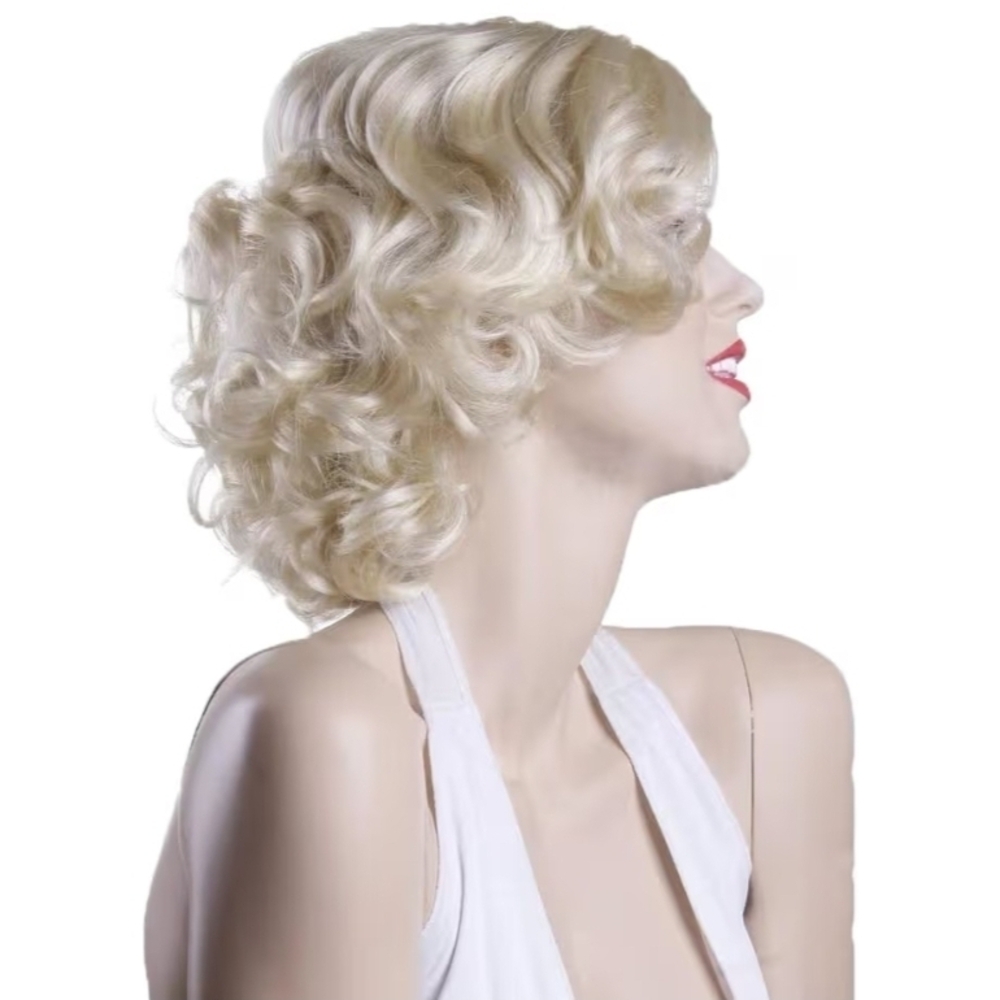 Retro Style Women Short Curly Sexy Halloween Cosplay Costume Marilyn Monroe Wig